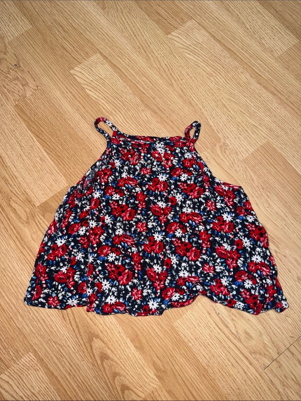 Justice Floral Swing Tank Top Red Blue Black Sleeveless Flowy Summer Girls